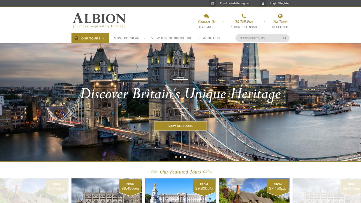 Albion Journeys homepage
